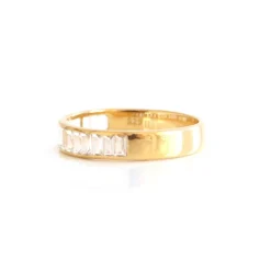 LOYAL CIGAR BAND RING - WHITE TOPAZ & GOLD