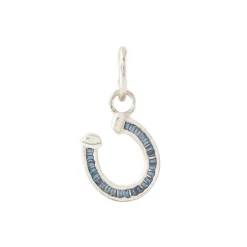 LOYAL CRYSTAL HORSESHOE CHARM - BLUE CUBIC ZIRCONIA
