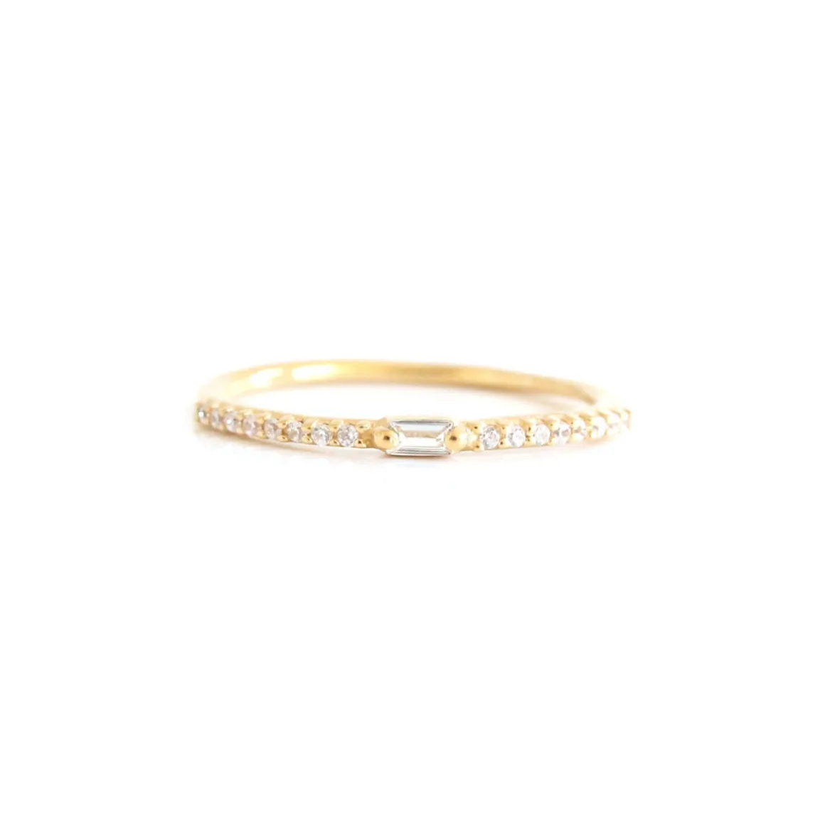 LOYAL PRISM STACKING RING - WHITE TOPAZ & GOLD