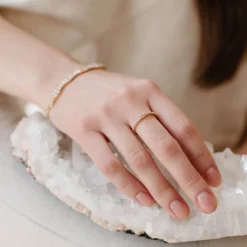 LOYAL PRISM STACKING RING - WHITE TOPAZ & GOLD