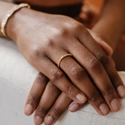 LOYAL PRISM STACKING RING - WHITE TOPAZ & GOLD