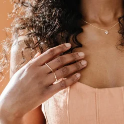 LOYAL PRISM STACKING RING - WHITE TOPAZ & GOLD