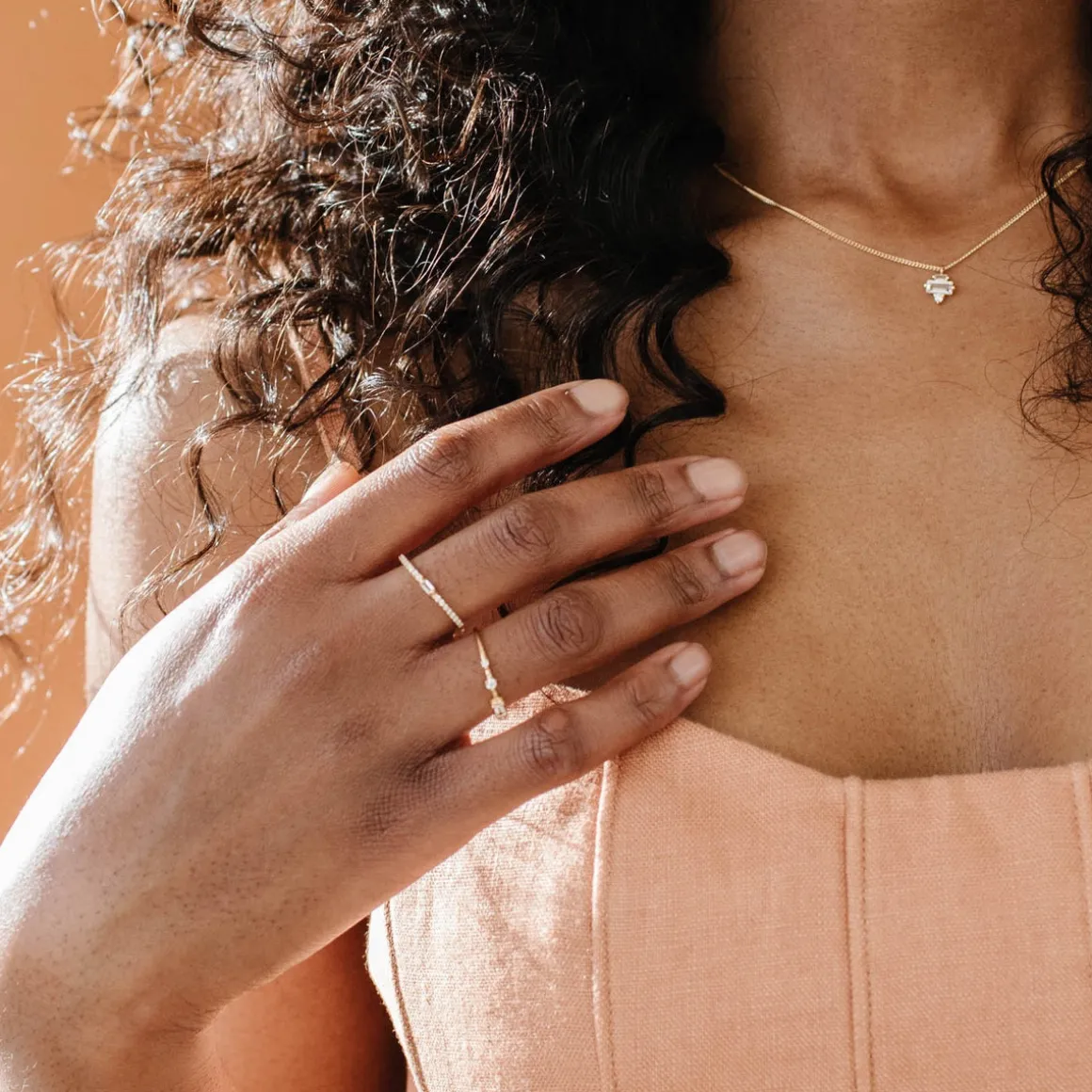 LOYAL PRISM STACKING RING - WHITE TOPAZ & GOLD