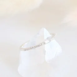 LOYAL PRISM STACKING RING - WHITE TOPAZ & SILVER