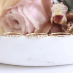 LOYAL PRISM STACKING RING - WHITE TOPAZ & GOLD