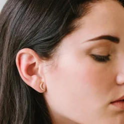 MINI DREAM LUNA STUDS - CUBIC ZIRCONIA & GOLD