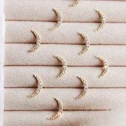MINI DREAM LUNA STUDS - CUBIC ZIRCONIA & GOLD