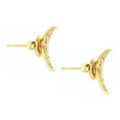 MINI DREAM LUNA STUDS - CUBIC ZIRCONIA & GOLD