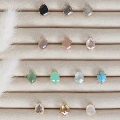 MINI HONOUR SHIELD STUD EARRINGS - TURQUOISE & GOLD