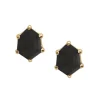MINI HONOUR STUD EARRINGS - BLACK ONYX & GOLD