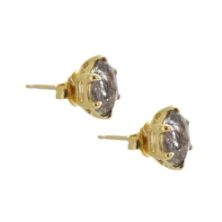 MINI HONOUR STUD EARRINGS - BLACK RUTILE QUARTZ & GOLD