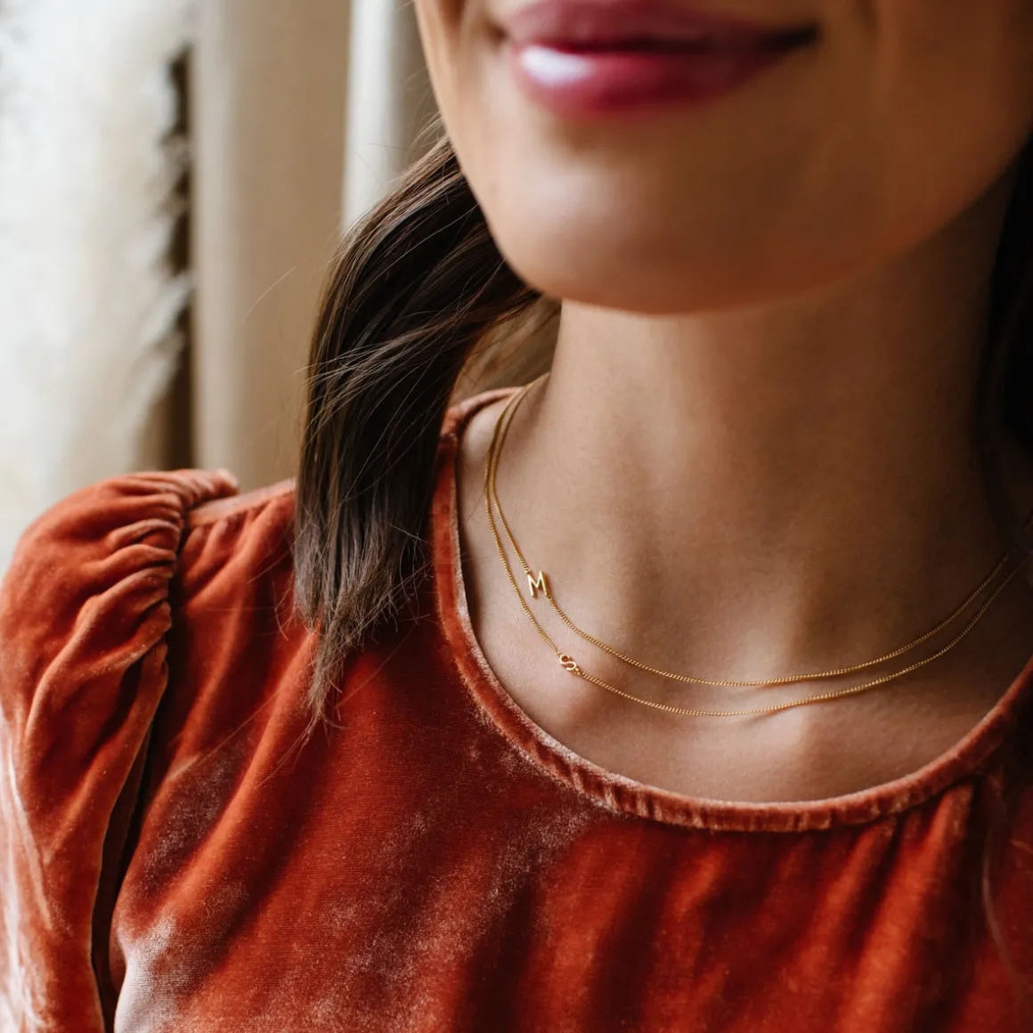 NOTABLE OFFSET INITIAL NECKLACE - I