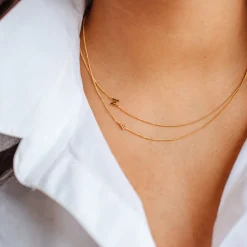 NOTABLE OFFSET INITIAL NECKLACE - I