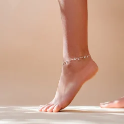 POISE DISK ANKLET - GOLD VERMEIL