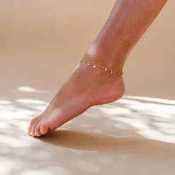 POISE DISK ANKLET - GOLD VERMEIL