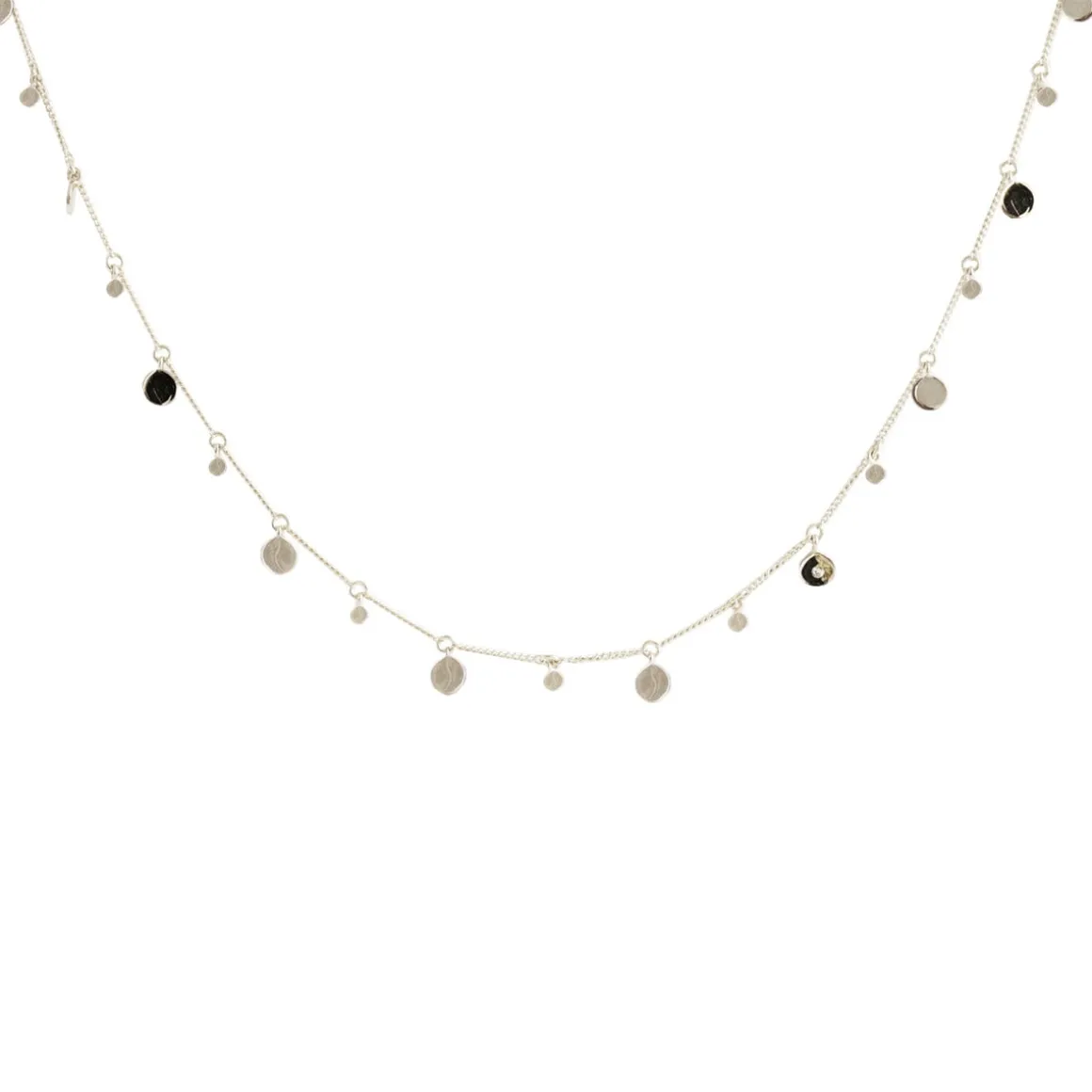 POISE MULTI DISK NECKLACE - CUBIC ZIRCONIA