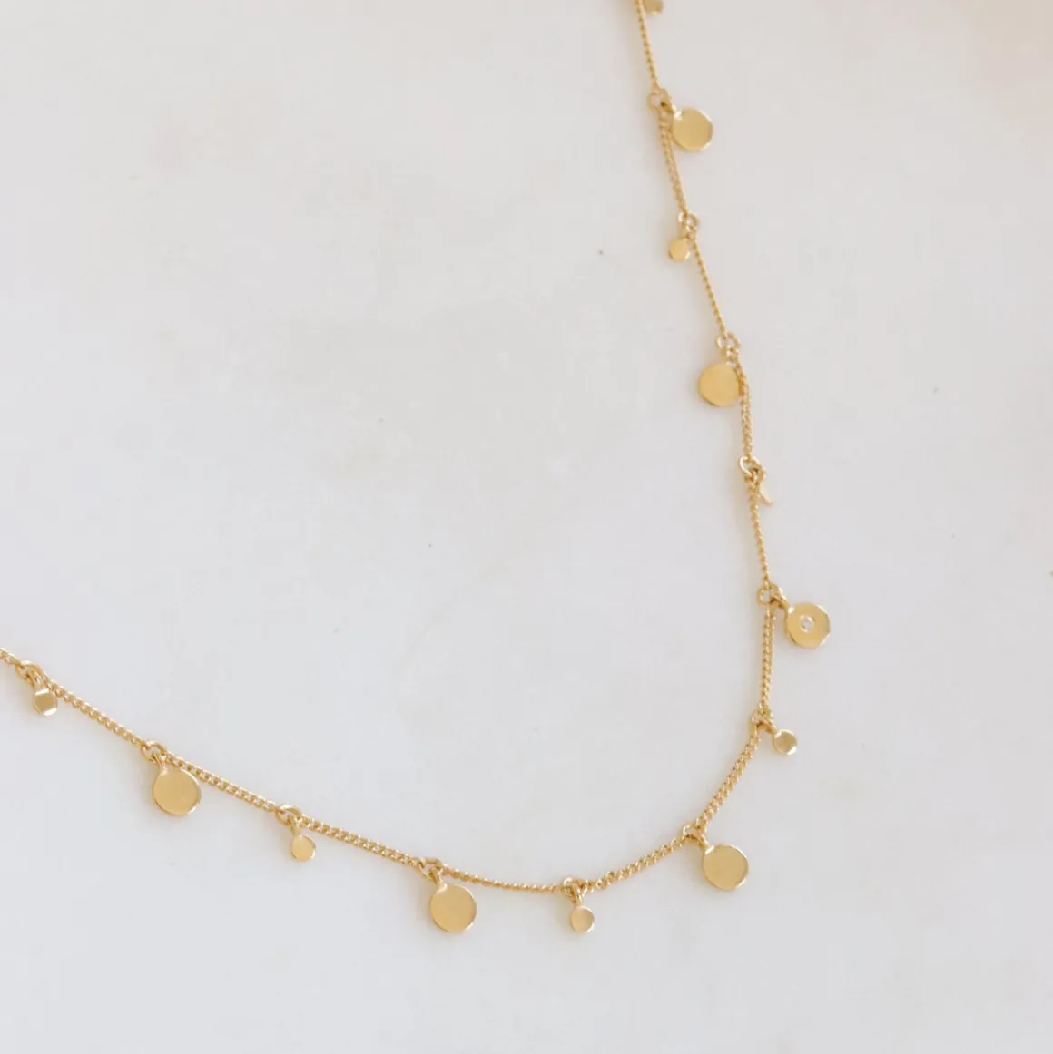 POISE MULTI DISK NECKLACE - CUBIC ZIRCONIA