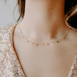 POISE MULTI DISK NECKLACE - CUBIC ZIRCONIA