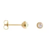 TINY PROTECT STUD EARRINGS - RAINBOW MOONSTONE & GOLD