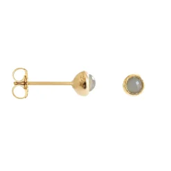 TINY PROTECT STUD EARRINGS - LABRADORITE & GOLD