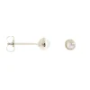 TINY PROTECT STUD EARRINGS - RAINBOW MOONSTONE & SILVER