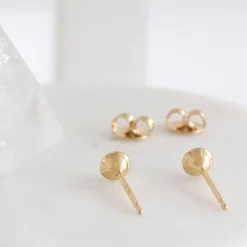 TINY PROTECT STUD EARRINGS - CHRYSOPRASE & GOLD