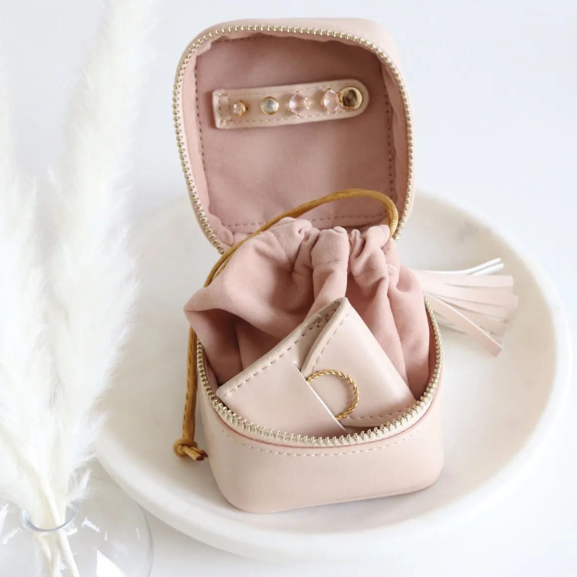 WANDERLUST DAILY JEWELRY BAG - BLUSH PINK